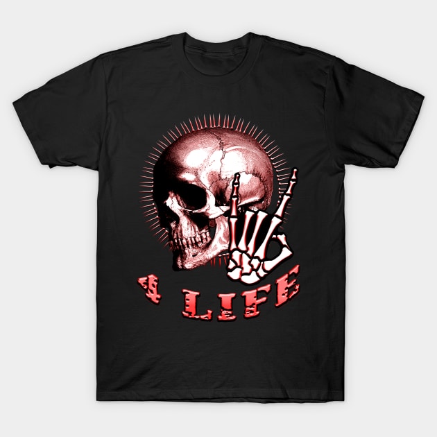 Metal 4 Life Red T-Shirt by Shawnsonart